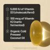 NatureWise Vitamin D3 5000IU + K2 (MK7) 100mcg with Organic Extra Virgin Coconut Oil – Supports Calcium Absorption, Bone & Immune Health – Non-GMO, Soy & Gluten-Free – 30 Softgels[30-Day Supply](5000IU)