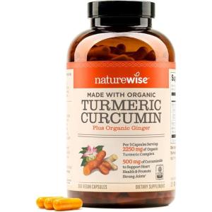 NatureWise Curcumin Turmeric 2250mg – 95% Curcuminoids & BioPerine Black Pepper Extract for Advanced Absorption – Daily Joint and Immune Health Support – Vegan, Non-GMO, 180 Count[60-Day Supply](360 Count (Pack of 1))