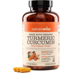 NatureWise Curcumin Turmeric 2250mg – 95% Curcuminoids & BioPerine Black Pepper Extract for Advanced Absorption – Daily Joint and Immune Health Support – Vegan, Non-GMO, 180 Count[60-Day Supply](180 Count (Pack of 1))