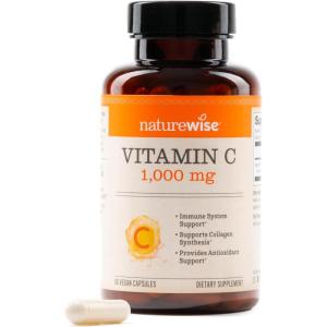 NatureWise Vitamin C 1000mg Capsules – Extra Strength Vegan Vitamin C for Daily Antioxidant & Immune Support – Non-GMO, USA Manufactured – 60 Capsules[60-Day Supply](Unflavored)