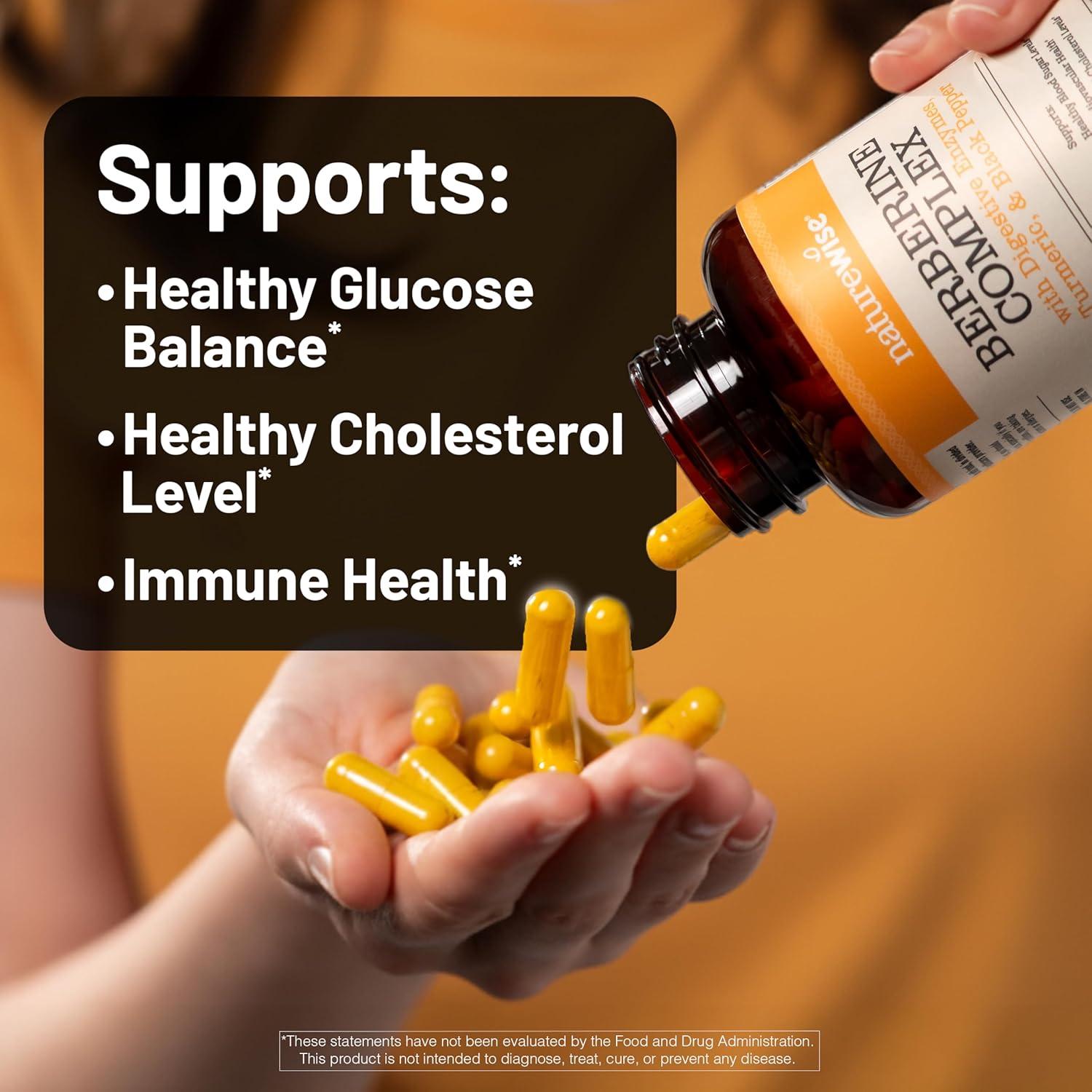 image:imageNatureWise Berberine 1000mg Berberine Phytosome HCI Turmeric amp Digestive Enzymes Supports Healthy Blood Sugar GI Metabolism Cholesterol NonGMO USA Manufactured 30 Day Supply