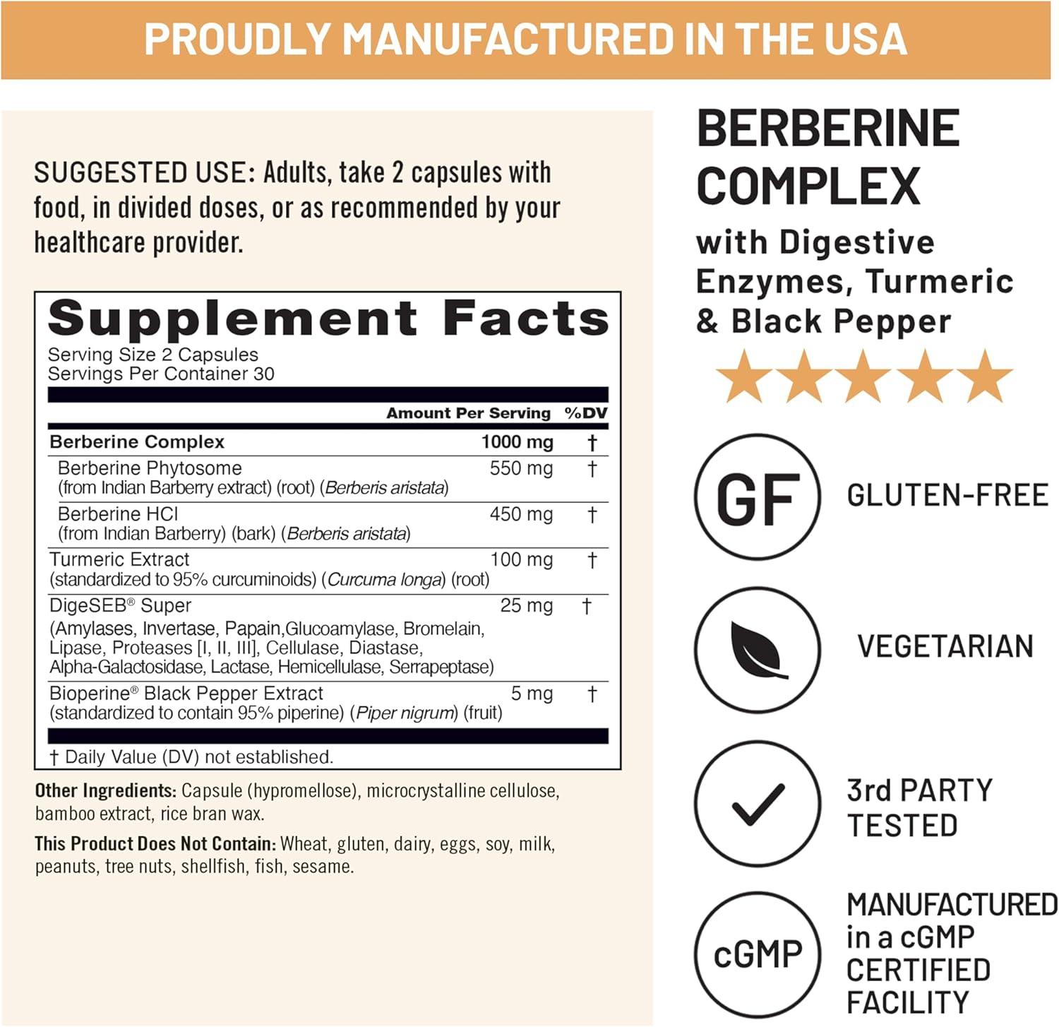 image:imageNatureWise Berberine 1000mg Berberine Phytosome HCI Turmeric amp Digestive Enzymes Supports Healthy Blood Sugar GI Metabolism Cholesterol NonGMO USA Manufactured 30 Day Supply