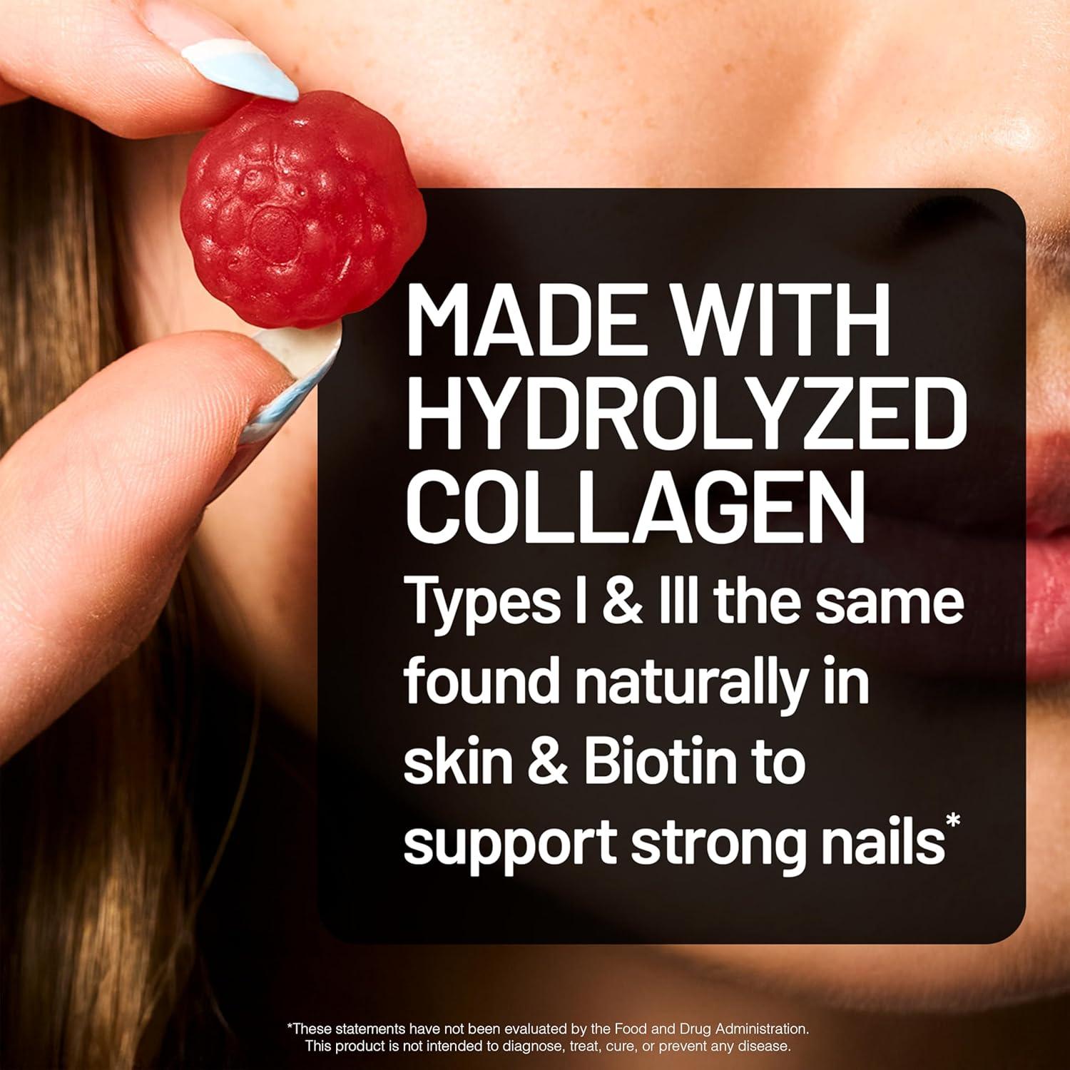 image:imageNatureWise Collagen Gummies  Hydrolyzed Collagen Gummies  Type 1 amp 3 Peptides for Women  Biotin Vitamin C E amp Zinc for Hair Skin and Nails Support  60 Count1Month SupplyStrawberry Lemon
