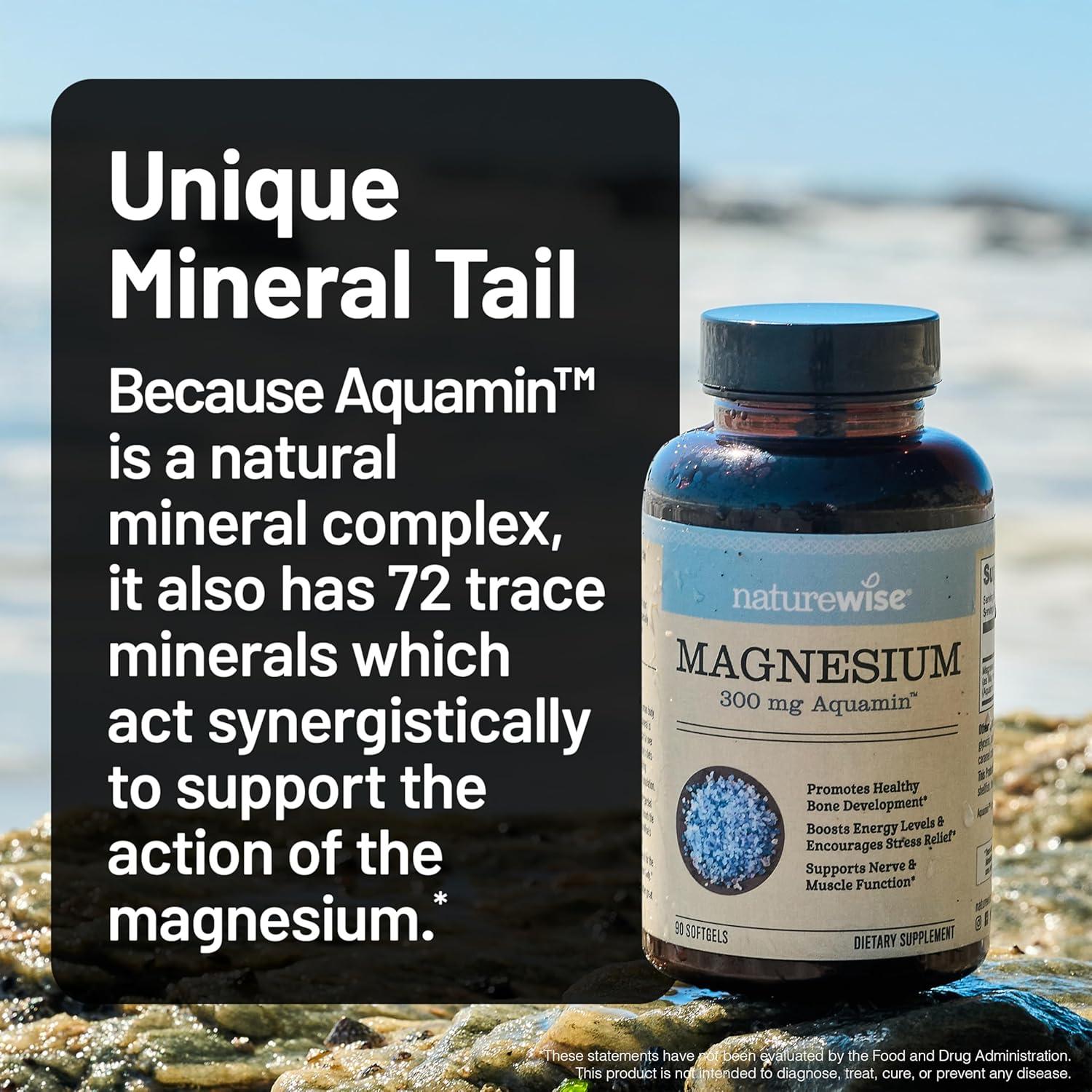 image:imageNatureWise High Absorption Marine Magnesium Supplement 300mg Naturally Sourced Magnesium from Seawater NonGMO USA Manufactured 90 Softgels1Month Supply