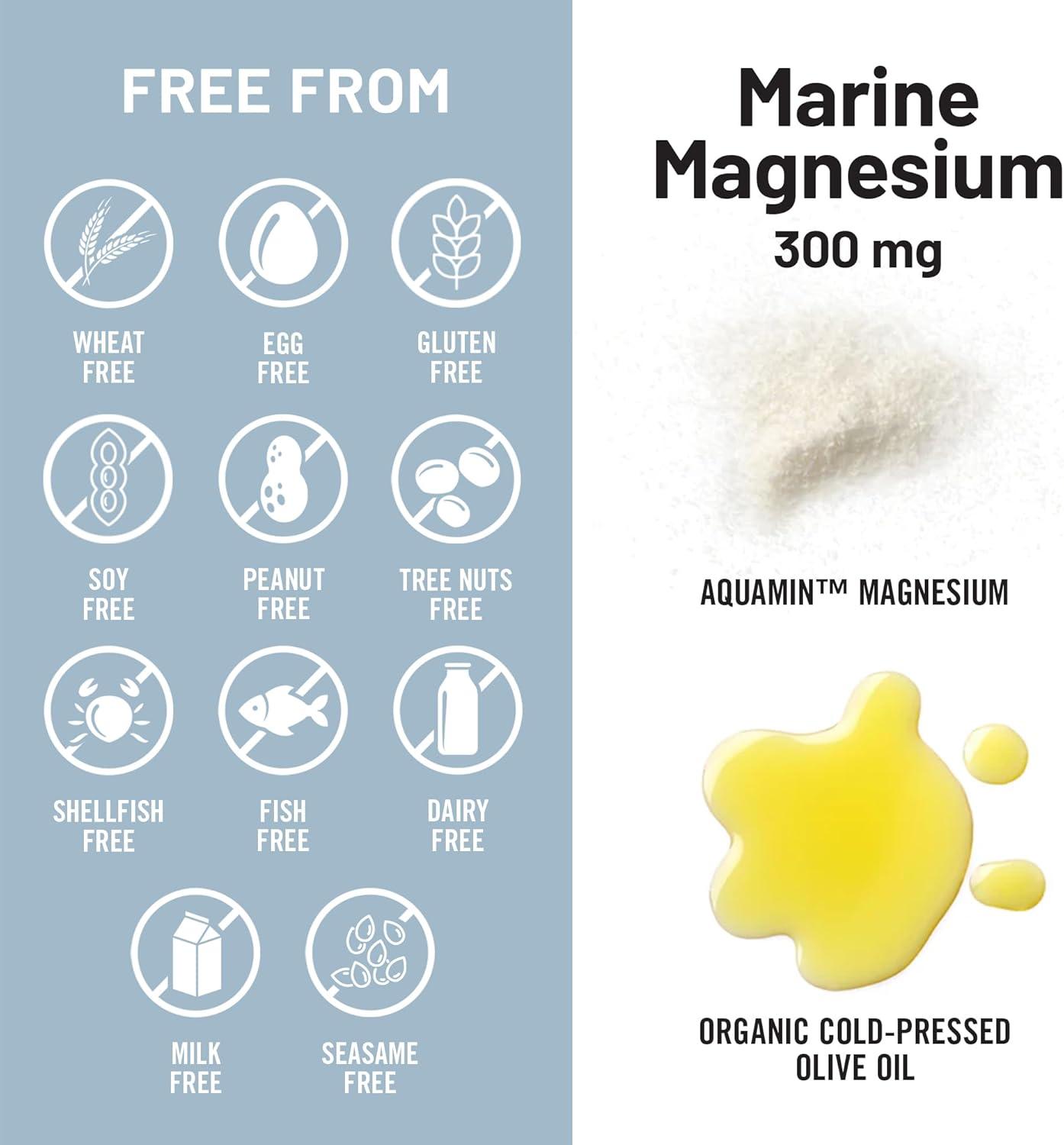 image:imageNatureWise High Absorption Marine Magnesium Supplement 300mg Naturally Sourced Magnesium from Seawater NonGMO USA Manufactured 90 Softgels1Month Supply