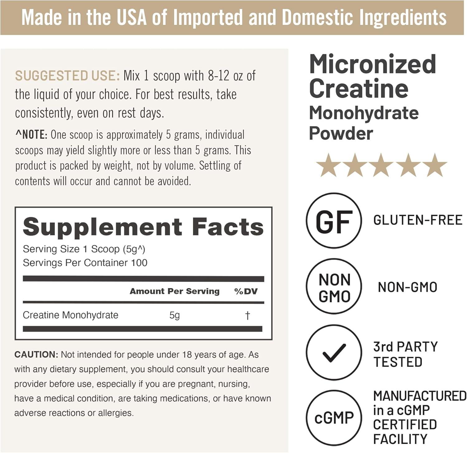 image:imageNatureWise Micronized Creatine Monohydrate Powder 5000mg 5g Per Serving Creatine for Women amp Men Pure Unflavored Supports Lean Muscle Mass Endurance 100 Servings