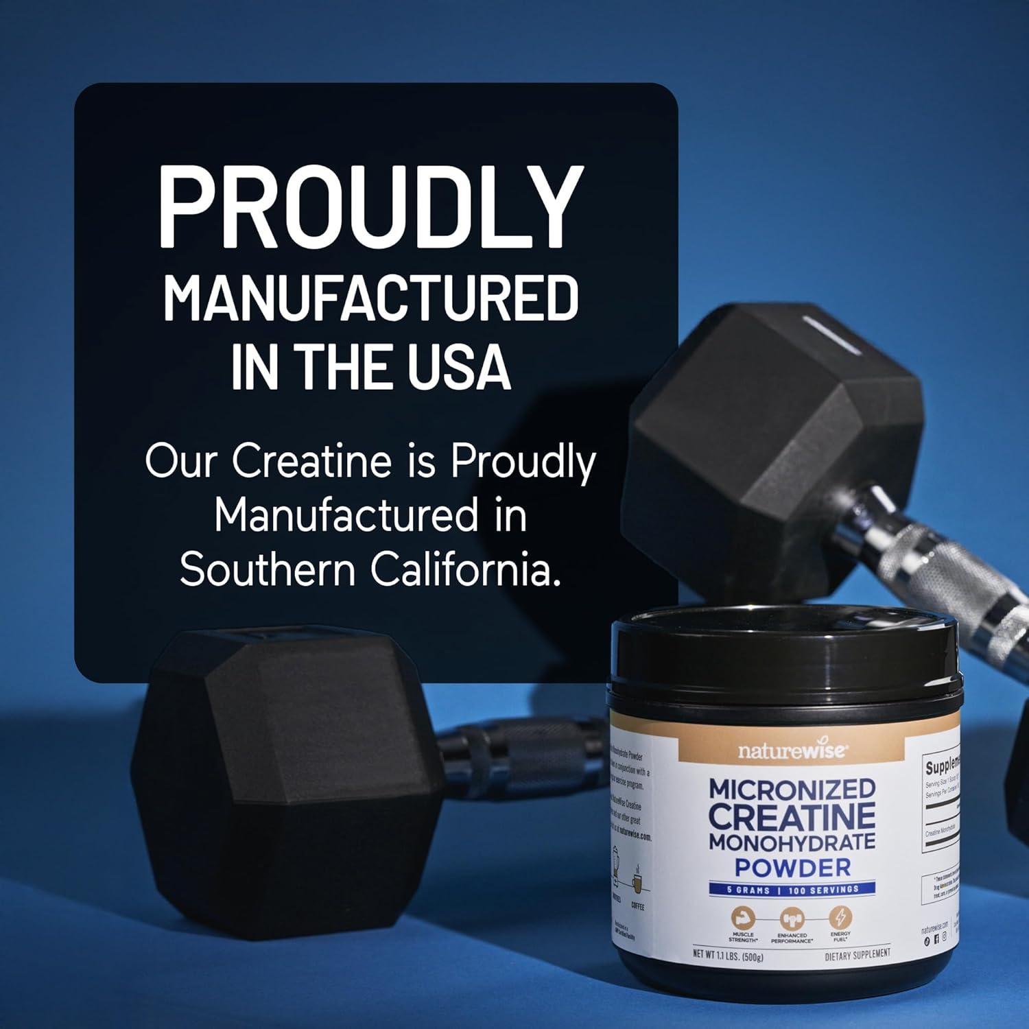 image:imageNatureWise Micronized Creatine Monohydrate Powder 5000mg 5g Per Serving Creatine for Women amp Men Pure Unflavored Supports Lean Muscle Mass Endurance 100 Servings