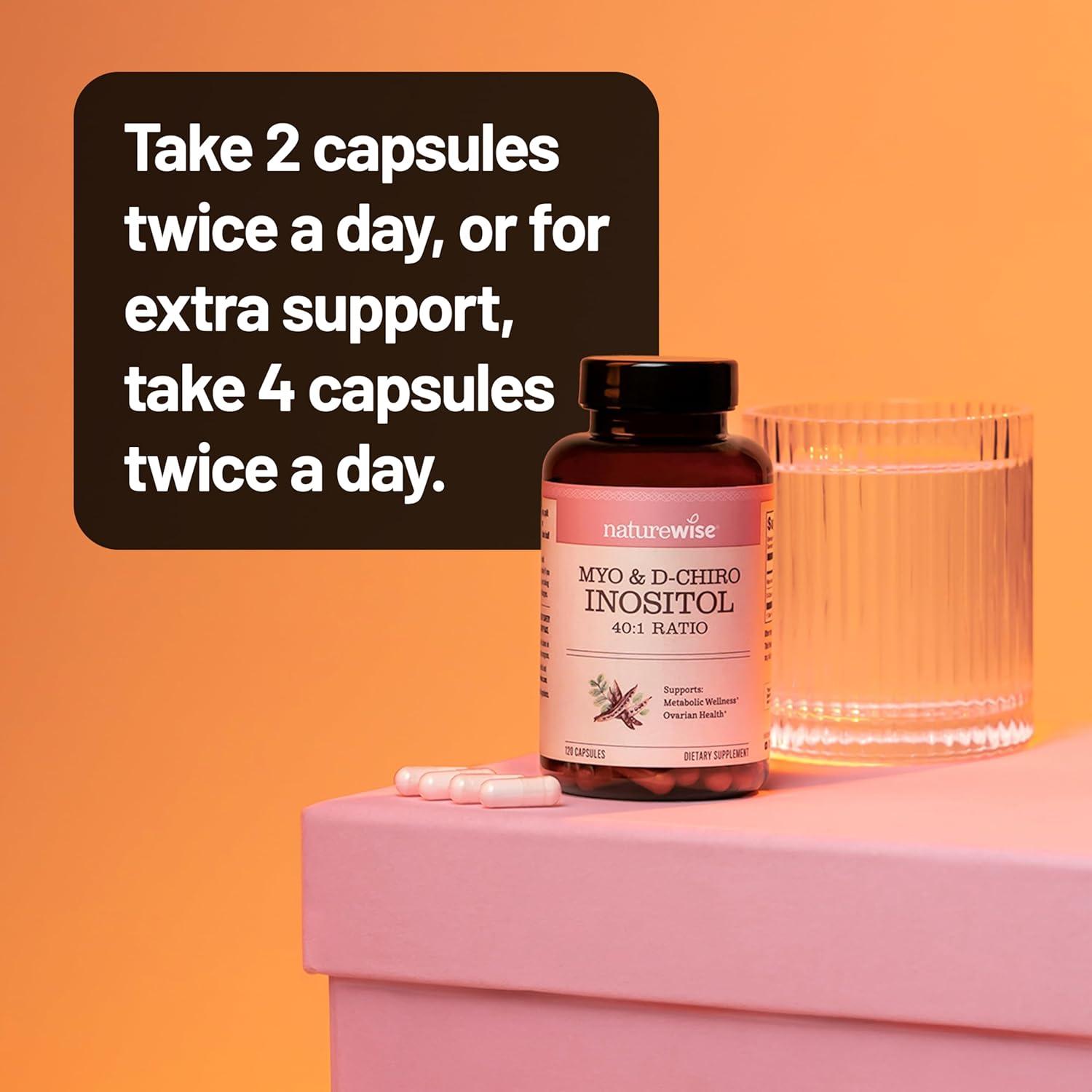 image:imageNatureWise MyoInositol amp DChiro Inositol Supplement for Women Fertility Supplements for Women Ideal 401 Ratio Myo Inositol 2000mg NonGMO Vegan USA Manufactured 30Day Supply