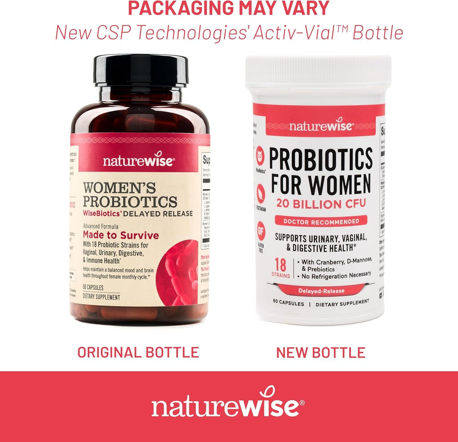 image:imageNatureWise Probiotics for Women Organic Prebiotics DMannose amp Cranberry Vaginal Probiotics for PH Balance Digestive amp Urinary Tract 18 Strains 20 Billion CFU 60 Capsules60Day SupplyUnflavored