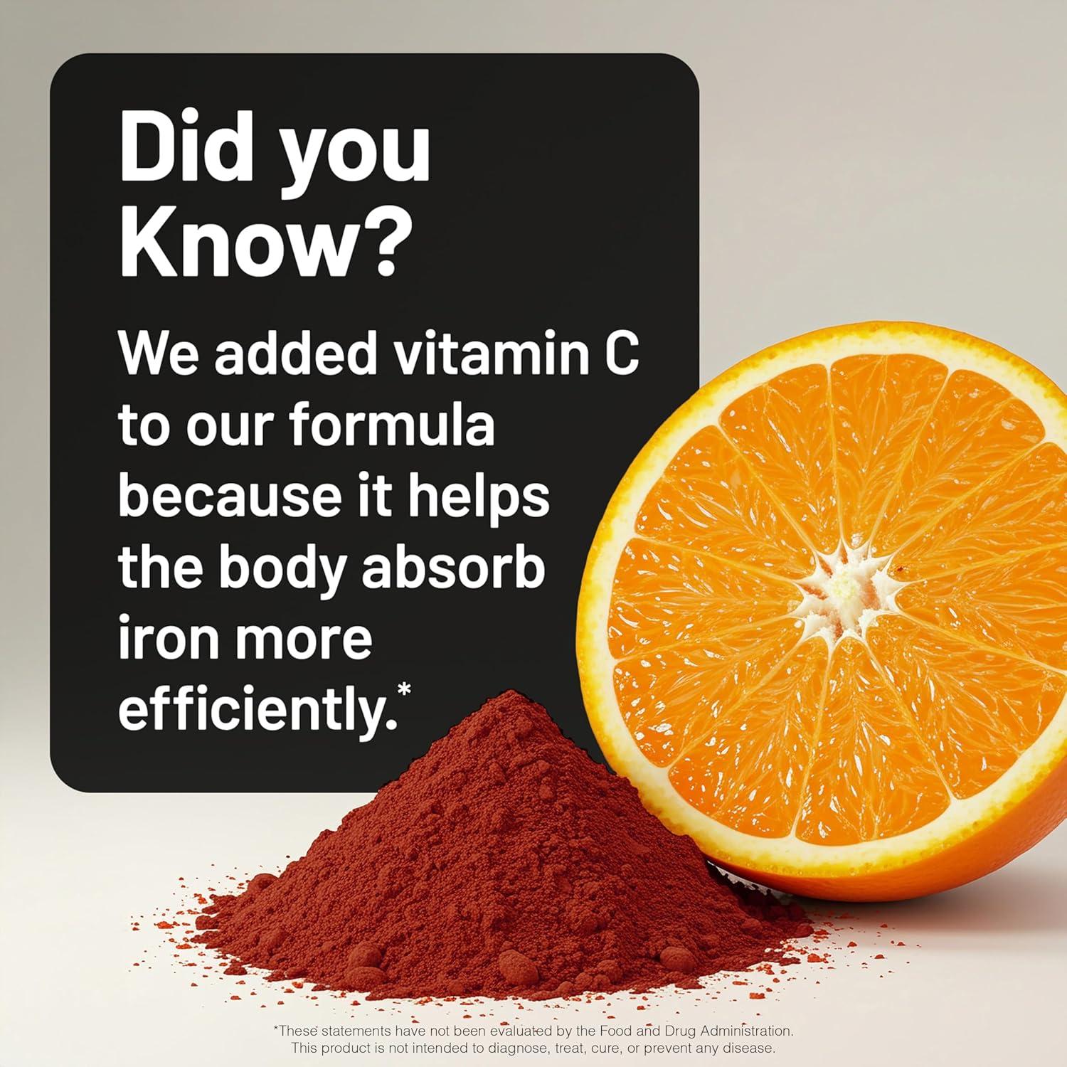 image:imageNatureWise Vegan Iron Supplement for Women amp Men Gentle on Stomach High Absorption Coated Iron Bisglycinate Tablets Vitamin C Methyl B12 Folate amp Organic Food Blend 30 Tablets30Day SupplyUnflavored