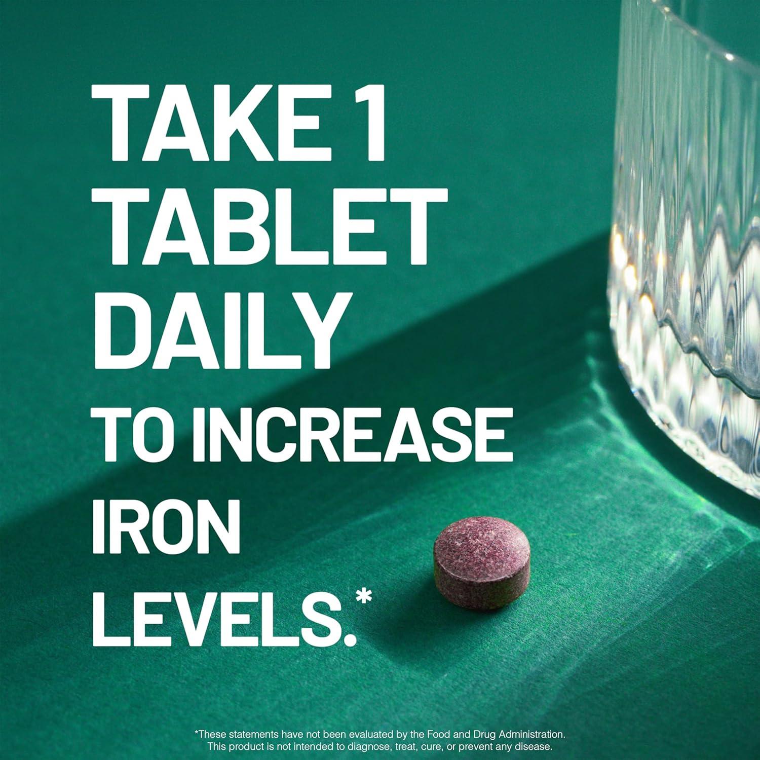 image:imageNatureWise Vegan Iron Supplement for Women amp Men Gentle on Stomach High Absorption Coated Iron Bisglycinate Tablets Vitamin C Methyl B12 Folate amp Organic Food Blend 30 Tablets30Day SupplyUnflavored