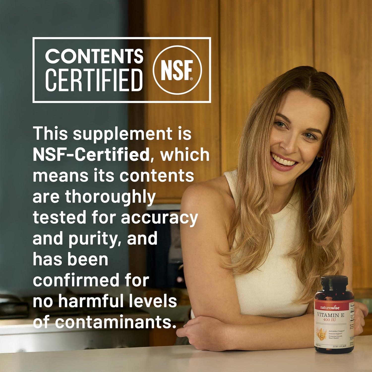 image:imageNatureWise Vitamin E 400 IU Softgels 180mg DLAlpha Dairy Gluten amp Soy Free AntioxidantRich Dietary Supplement for Skin Heart and Immune Health Support 4Month Supply 120 Count120 Count Pack of 1