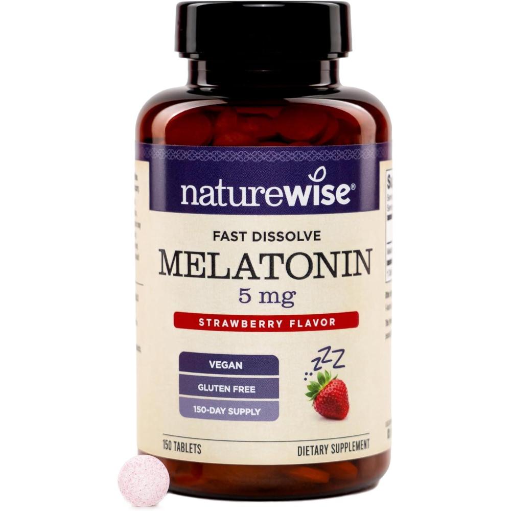 image:imageNatureWise Melatonin 10mg Sugar Free Fast Dissolve Melatonin Supplement NonGMO Vegan USA Manufactured 100 Tablets100 Day Supply5MG