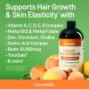 NatureWise Liquid Multivitamin Hair Growth for Women & Men + Tocogaia® for Hair Growth & Skin Elasticity Support + Biotin, Vitamin D, E, B – Sugar Free Multivitamin, Vegan – 30 fl oz[30 Servings](Peach Mango)