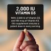 NatureWise Magnesium Glycinate 550mg + 2000 IU Vitamin D3 K2 100 mcg – D3 K2 Magnesium Supplement – Chelated for High Absorption – Bone Support – Non-GMO, USA Manufactured – [30-Day Supply](2000IU)