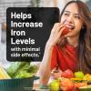 NatureWise Vegan Iron Supplement for Women & Men – Gentle on Stomach High Absorption – Coated Iron Bisglycinate Tablets + Vitamin C, Methyl B12, Folate & Organic Food Blend – 30 Tablets[30-Day Supply](Unflavored)