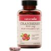 NatureWise Cranberry Pills for Women – 500mg Cranberry Extract (25:1) + Vitamin C & E – Cleansing Urinary Tract & Bladder – Vegan, Non-GMO, Sugar-Free – 60 Capsules[1-Month Supply](60 Count (Pack of 1))