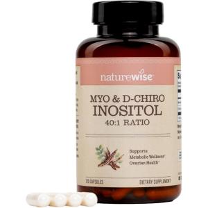 NatureWise Myo-Inositol & D-Chiro Inositol Supplement for Women – Fertility Supplements for Women – Ideal 40:1 Ratio – Myo Inositol 2000mg – Non-GMO, Vegan, USA Manufactured – [30-Day Supply]