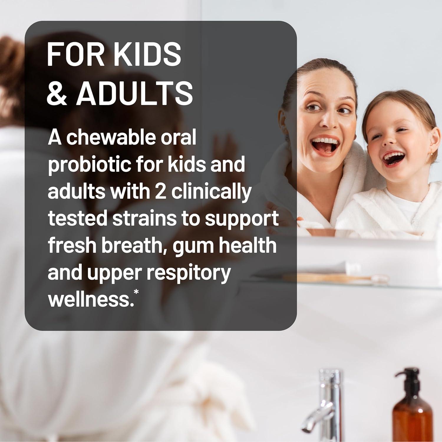 image:imageNatureWise Oral Probiotics for Mouth Bad Breath Chewable SugarFree Mint Lactobacillus reuteri Chewable Oral Probiotics For Kids amp Adults NonGMO USA Manufactured 60 Count60Day Supply60 Count Pack of 1