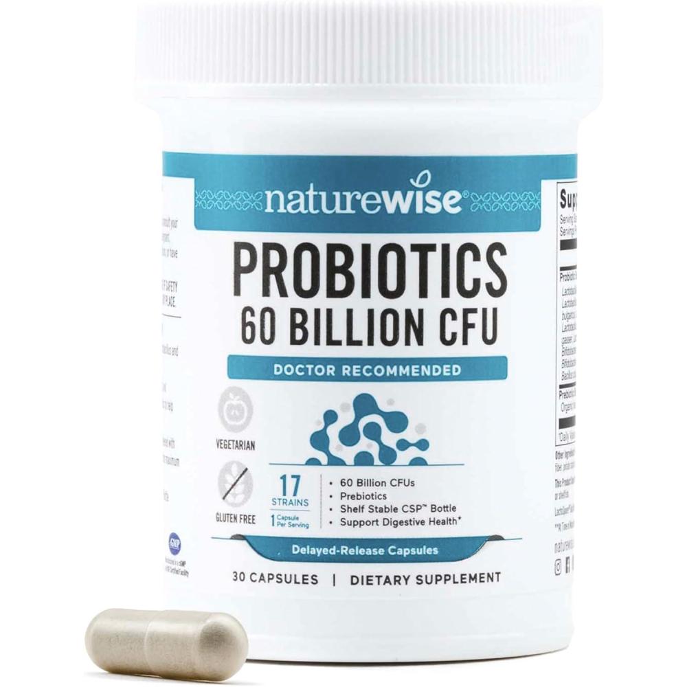 image:imageNatureWise Probiotics 70 Billion CFU  17 Strains  Organic Prebiotics  Immune Digestive amp Gut Health Support for Women amp Men  Vegetarian GlutenFree NonGMO  30 Capsules1Month Supply60 BILLION CFU