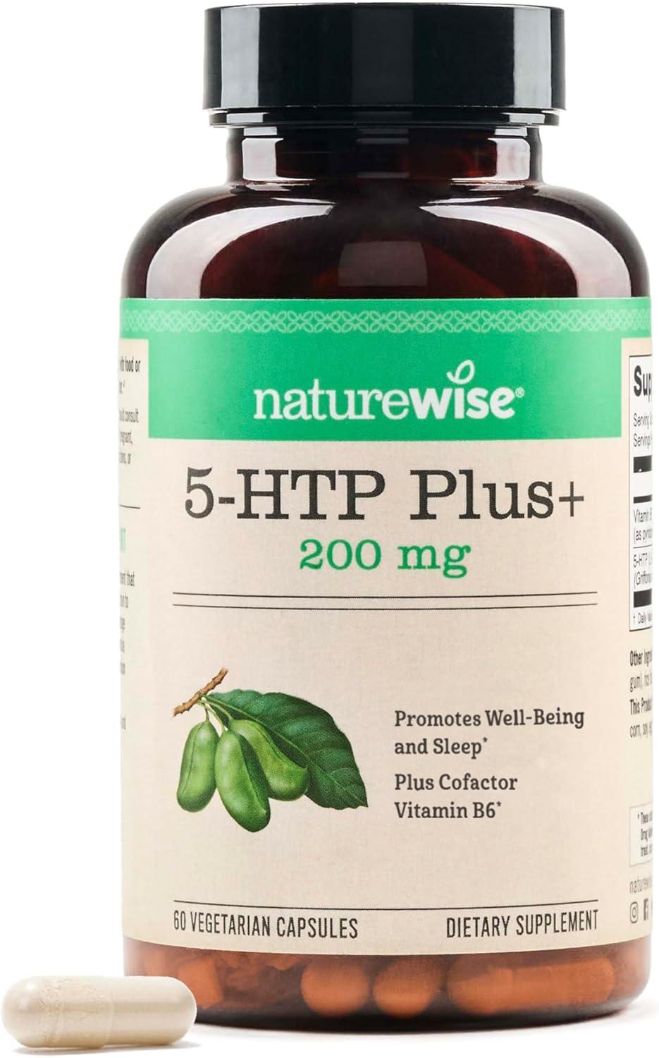 image:imageNatureWise 5HTP 200mg Supplement from Griffonia Seeds with Cofactor Vitamin B6 Mood Support and Natural Sleep Aid for Adults DelayedRelease Vegan 30 Count1Month Supply200MG