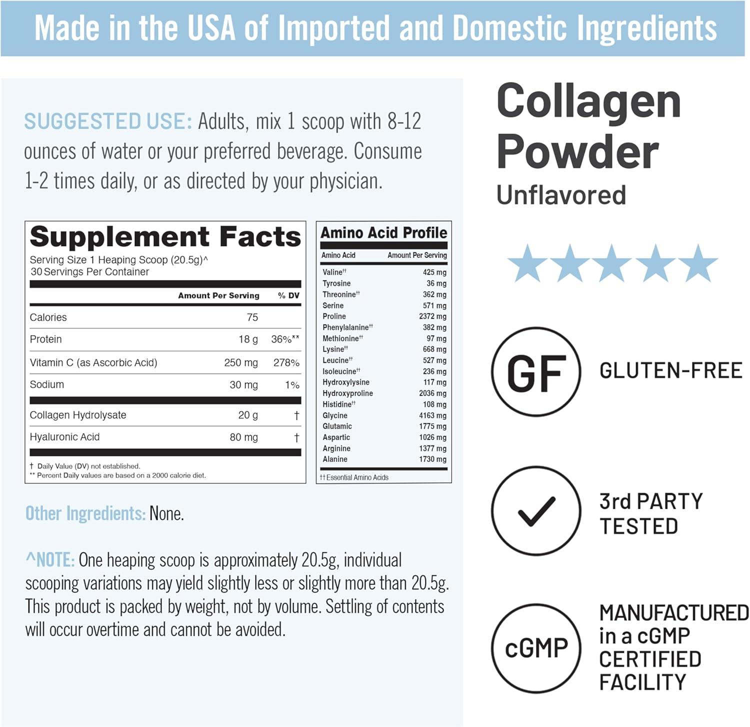 image:imageNatureWise Collagen Peptides Powder with Hyaluronic Acid and Vitamin C  Unflavored Collagen Peptides for Women amp Men  Type I amp III for Hair Skin amp Nails  Sugar Gluten amp Dairy Free  30 Servings136 Pound Pack of 1