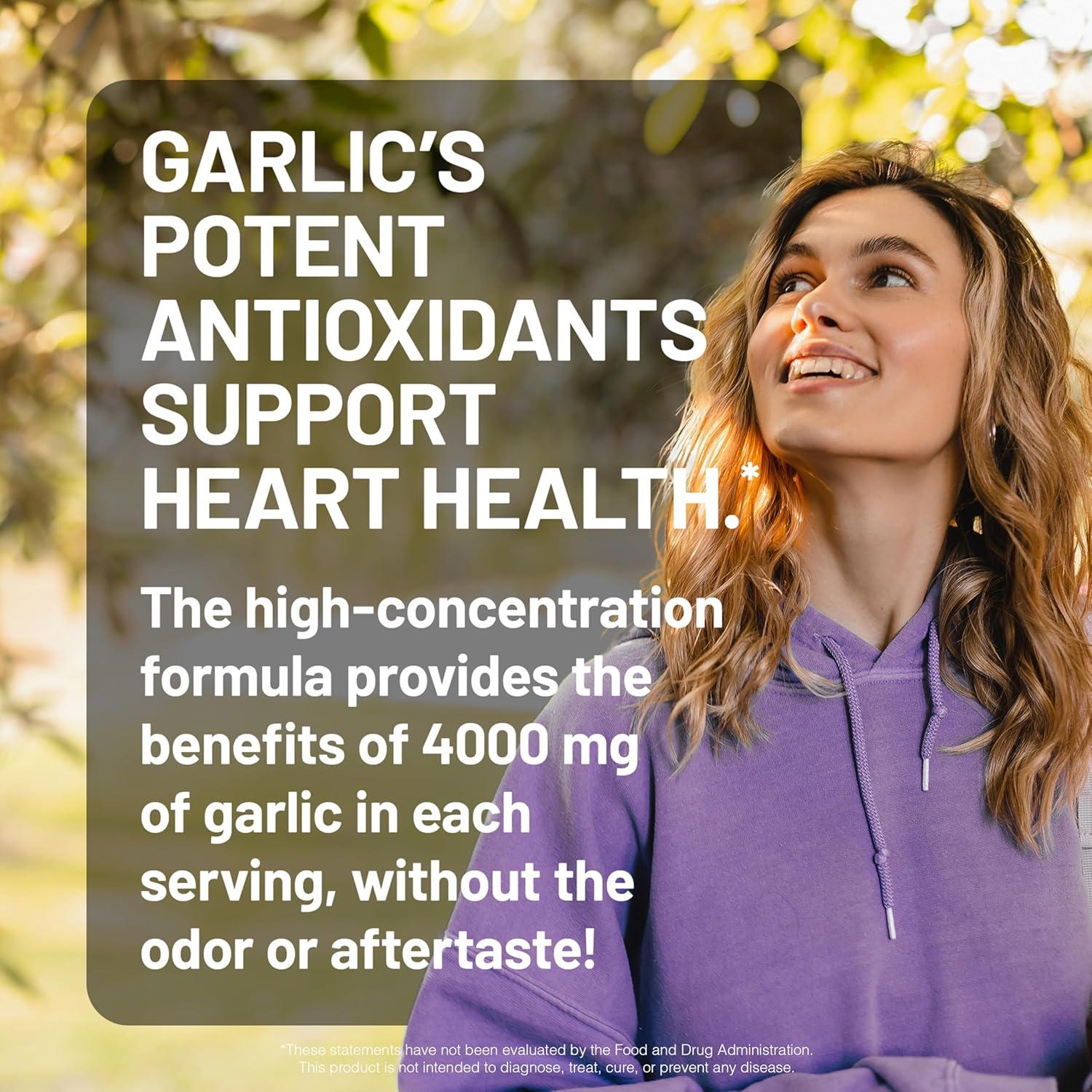 image:imageNatureWise Odorless Garlic Supplement 4000mg Ultra Potent 1001 Extract Healthy Cholesterol Formula Heart Health Support NonGMO Gluten Free with Halal Gelatin 60 Count30Day Supply180 Count Pack of 1