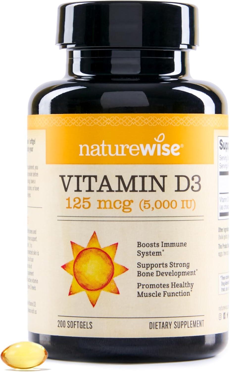 image:imageNatureWise Vitamin D3 2000iu 50 mcg 30Day Supply for Immune Support Healthy Muscle Function and Bone Health NonGMO Gluten Free in Organic Extra Virgin Olive Oil Mini Softgel 30 Count5000IU