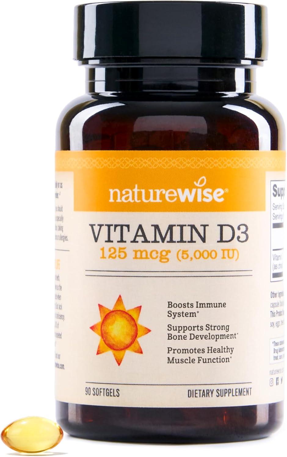 image:imageNatureWise Vitamin D3 2000iu 50 mcg 30Day Supply for Immune Support Healthy Muscle Function and Bone Health NonGMO Gluten Free in Organic Extra Virgin Olive Oil Mini Softgel 30 Count5000IU