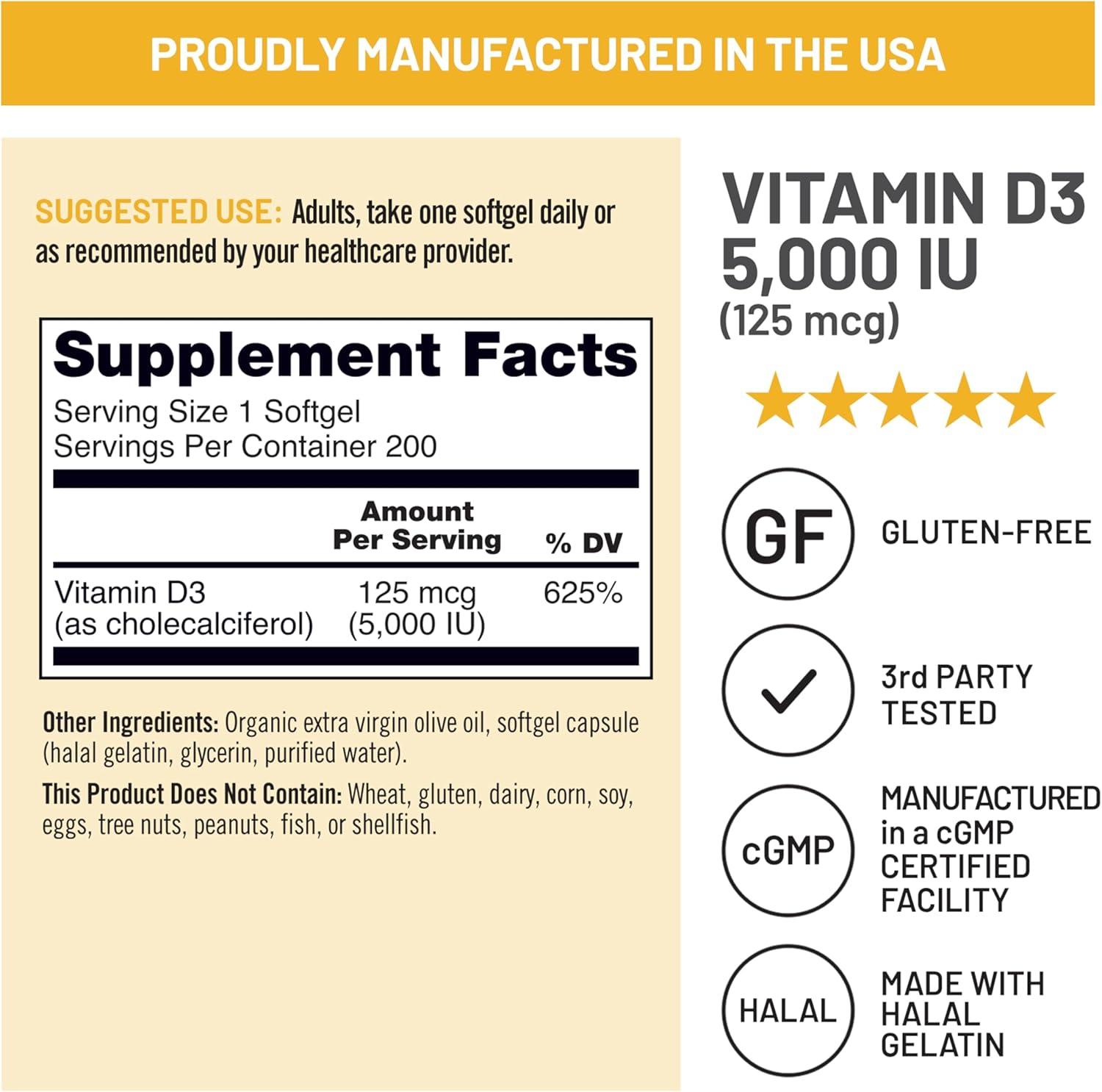 image:imageNatureWise Vitamin D3 2000iu 50 mcg 30Day Supply for Immune Support Healthy Muscle Function and Bone Health NonGMO Gluten Free in Organic Extra Virgin Olive Oil Mini Softgel 30 Count5000IU