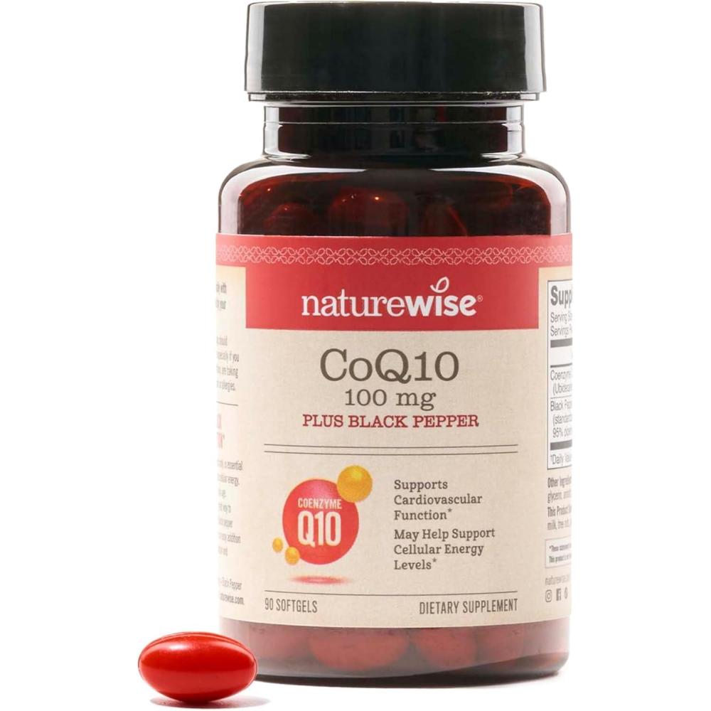 image:imageNatureWise CoQ10 200mg Softgels High Potency Ubiquinone  Coenzyme Q10 Supplement  Antioxidant for Heart Health  Energy  Vegan NonGMO GlutenFree  30 Count1Month Supply90 Count Pack of 1