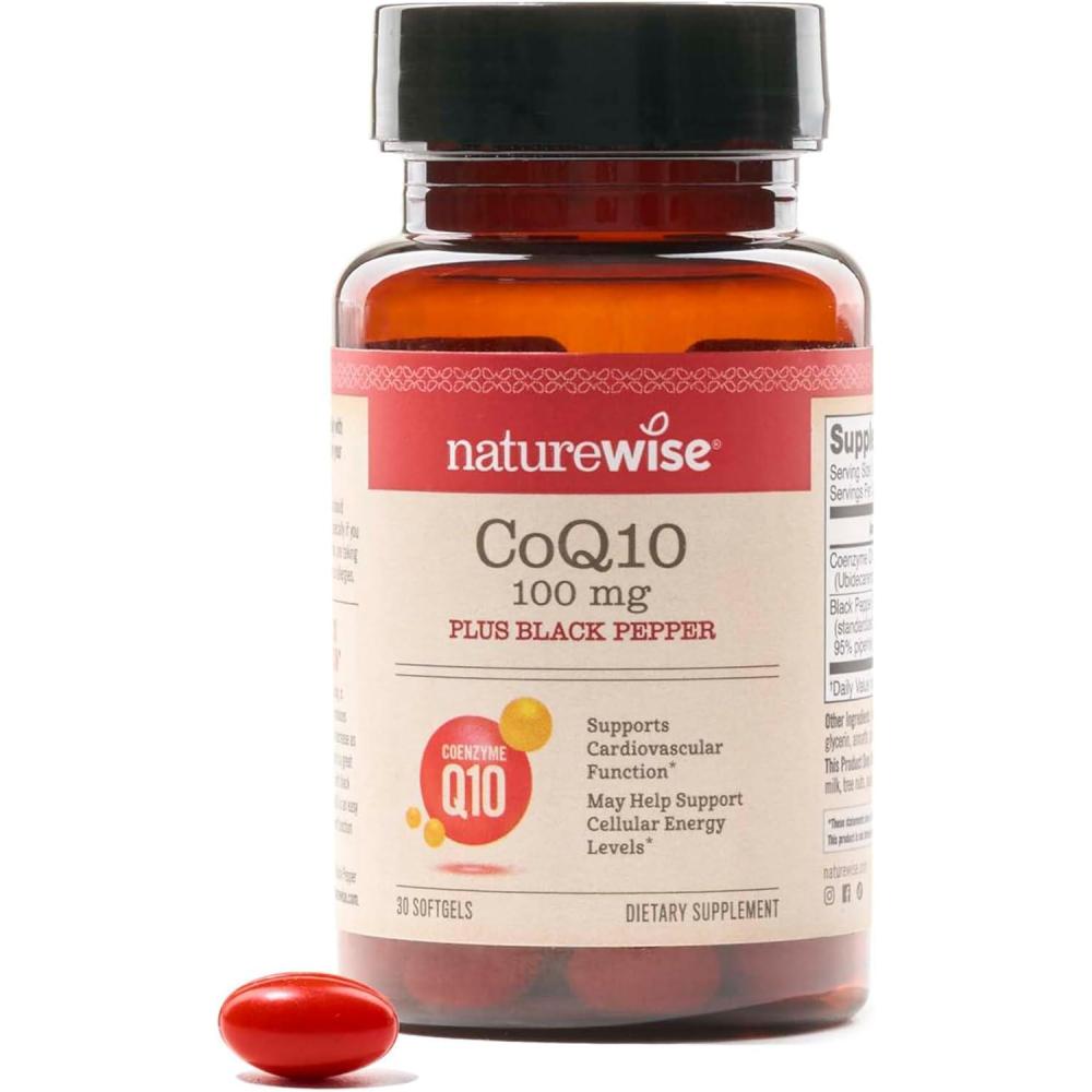 image:imageNatureWise CoQ10 200mg Softgels High Potency Ubiquinone  Coenzyme Q10 Supplement  Antioxidant for Heart Health  Energy  Vegan NonGMO GlutenFree  30 Count1Month Supply30 Count Pack of 1