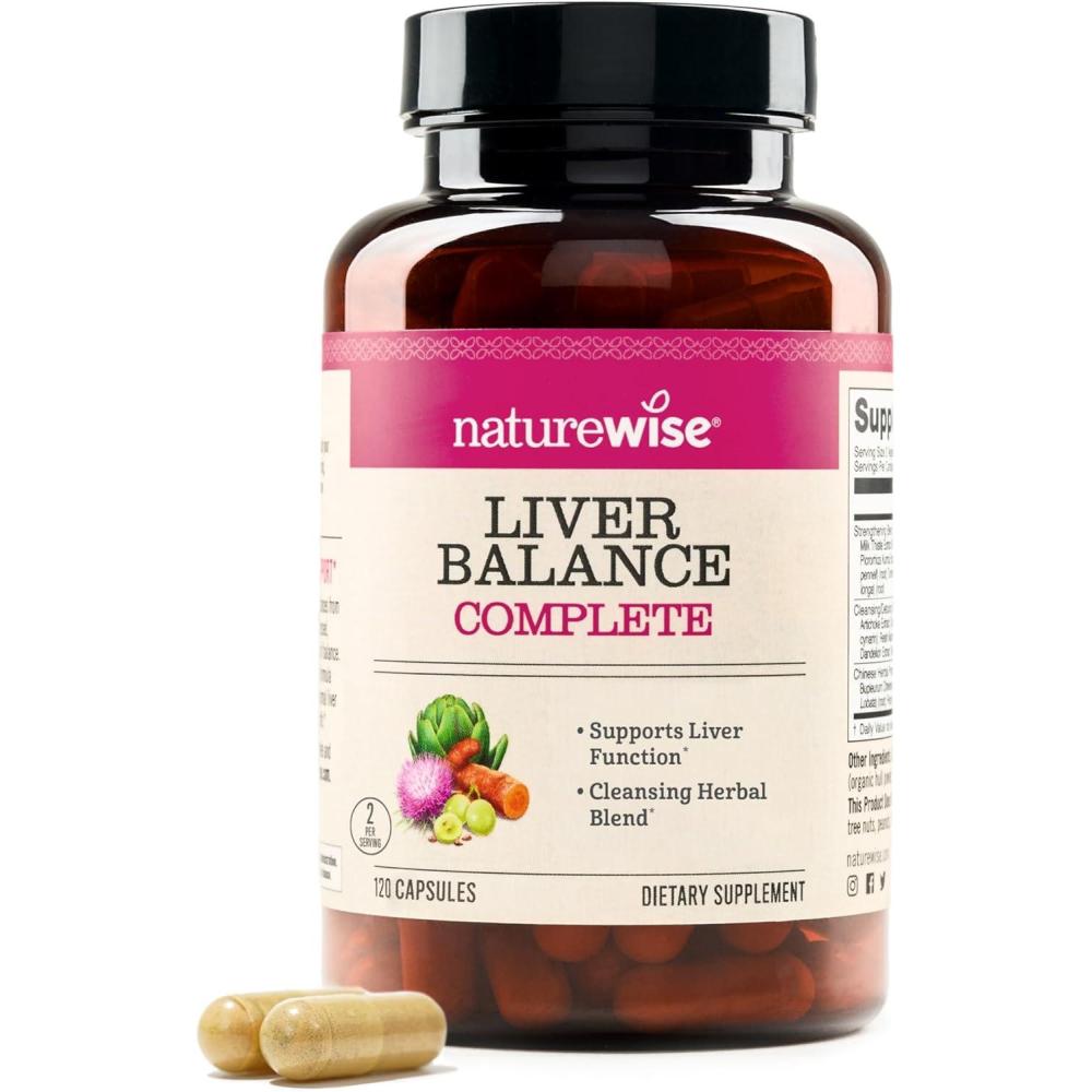 image:imageNatureWise Liver Balance Detox Supplement Triple Repair Formula with Milk Thistle Dandelion Turmeric Artichoke Reishi Mushroom amp Kudzu Vegan 60 Capsules30Day Supply120 Count Pack of 1