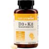 NatureWise Vitamin D3 K2 Magnesium Glycinate 275mg – Extra Strength Vitamin D3 5000IU + K2 50mcg – High Absorption Chelated Magnesium – Bone Support – Non-GMO, USA Manufactured – [90 Day Supply]