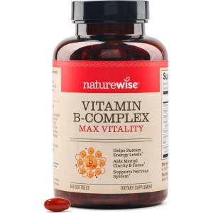 NatureWise Vitamin B Complex for Women and Men – with Folic Acid Biotin B1 B2 B3 B6 B12 – Support Cellular Energy & Mental Clarity – Gluten & Dairy Free, Non-GMO – 60 Softgels[2-Month Supply](360 Count (Pack of 1))