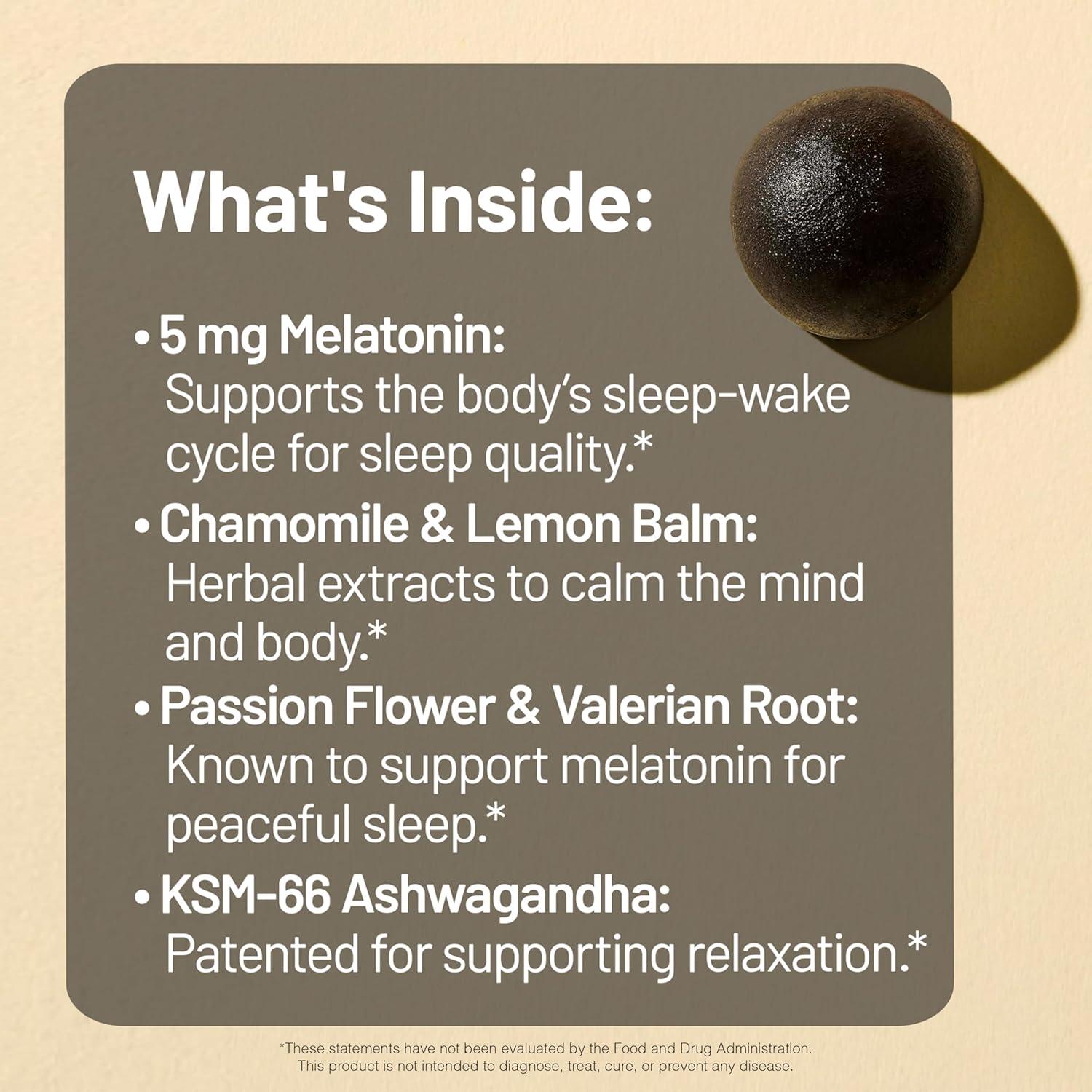image:imageNatureWise Melatonin Gummies 5mg NonHabit Forming Sleep Support Supplement with Ashwagandha Valerian Root BlackBerryLemon Flavor Vegan Gluten Free NonGMO 60 Count30Day Supply