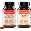 NatureWise B Complex Vitamins with Folic Acid 60 Count + Vitamin E 400 IU (180mg DL-Alpha) 60 Count – Bundle for Immune, Energy, Heart Health Support – Soy, Dairy, Gluten Free, Non-GMO, Halal Gelatin