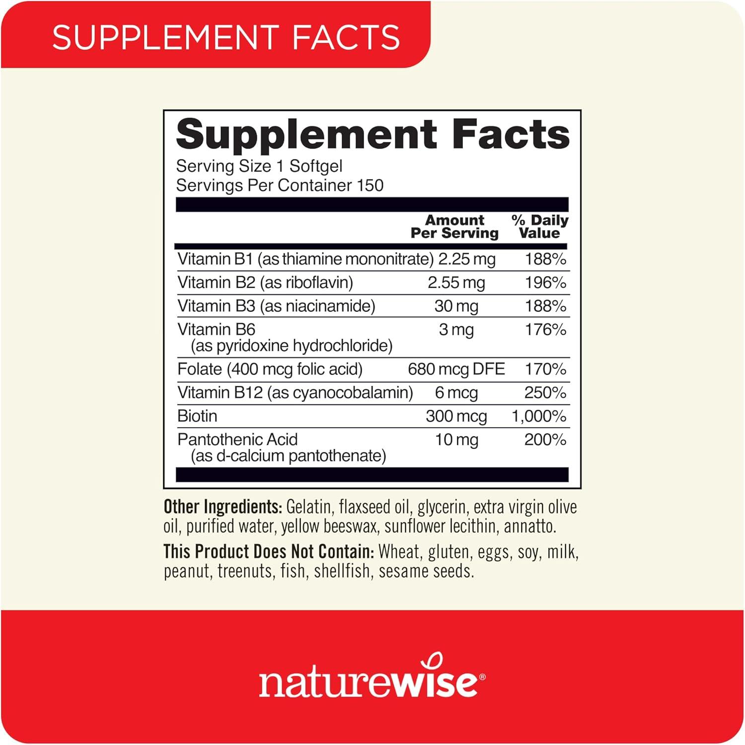 image:imageNatureWise 1000mg Omega 3 600mg EPA 400mg DHA with Vitamin E 180ct amp Vitamin B Complex for Women and Men 150 Softgels5Month Supply